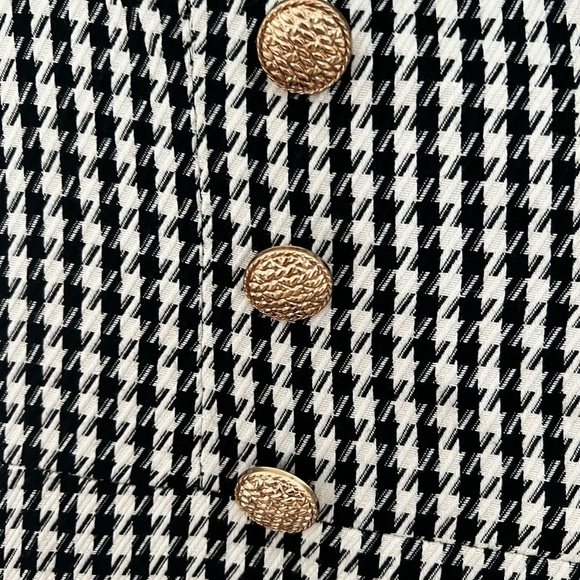 NWT RACHEL ZOE Double Breasted Houndstooth Dress Black and White Sz 10 - Picture 6 of 7